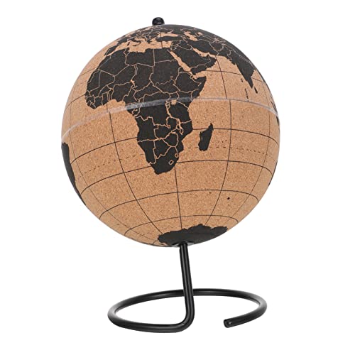 CIYODO Globushandwerk aus Kork Globen World Globe Cork Korkkugel groß Korkkugel mit Weltkugel- für Schreibtisch Work Desk Decor Spezielles Kork Papier von CIYODO