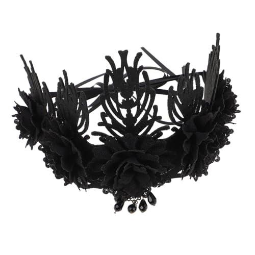 CIYODO Gothic Floral Tiara Vintage Barock Krone Damen Haarschmuck Halloween Kostüm Accessoire Für Cosplay Modelshow Karneval Festliche Events von CIYODO