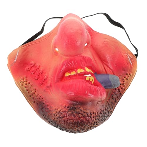 CIYODO Halbgesichtsmaske mit Falschem Schnurrbart Lustige Halloween Horror als Spielerisches Party Requisit Atmungsaktiv Vielseitig für Kostüm und Streichspaß Geeignet von CIYODO