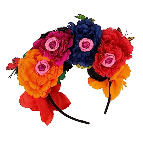 CIYODO Halloween Damen Haarreif mit Künstlichen Rosenblumen und Schmetterlingen Modisches Stirnband für Halloween Party Vielseitiger Kopfschmuck für Frauen Studenten und CIYODO Halloween Damen Haarreif mit Künstlichen Rosenblumen und Schmetterlingen Modisches Stirnband für Halloween Party Vielseitiger Kopfschmuck für Frauen Studenten und von CIYODO
