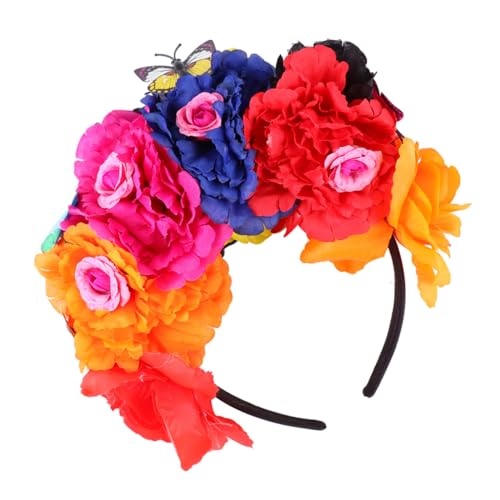 CIYODO Halloween Haarreif Damen mit Bunten Schmetterlings und Pfingstrosenblumen Dekoratives Kopfstück für Halloween Party Fotoshooting und Kostüm Zubehör CIYODO Halloween Haarreif Damen mit Bunten Schmetterlings und Pfingstrosenblumen Dekoratives Kopfstück für Halloween Party Fotoshooting und Kostüm Zubehör von CIYODO