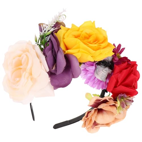 CIYODO Halloween Haarreif mit Farbiger Rosenblüte und Party Haarband Leichtes Halloween Accessoire für Damen Bequemer Haarschmuck für Kostüm und Fotos von CIYODO