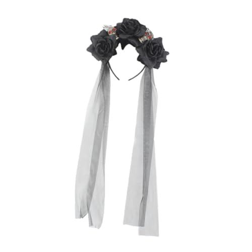 CIYODO Halloween Haarreif mit Simulierten Blumen und Schädel Kostümzubehör für Schwarzer Haarschmuck für Party Karneval Fasching Halloween Kostüm Accessoire CIYODO Halloween Haarreif mit Simulierten Blumen und Schädel Kostümzubehör für Schwarzer Haarschmuck für Party Karneval Fasching Halloween Kostüm Accessoire von CIYODO