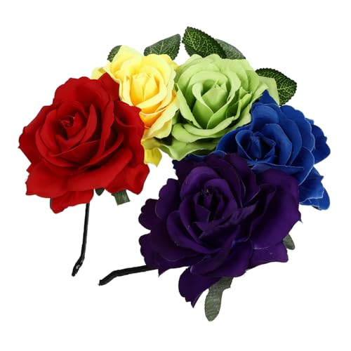 CIYODO Halloween Haarschmuck Damen Haarreif mit Elastischem Blumen Design Farbiger Kopfschmuck für Halloween Kostüme Party und Festliche Anlässe von CIYODO