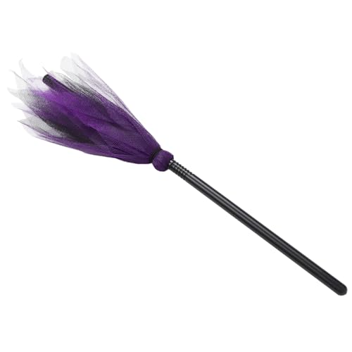 CIYODO Halloween Hexenbesen aus Leichtem Kunststoff mit Mesh Design Cosplay Requisit für Vielseitiger Hexenbesen für Verkleidung Partydeko und Halloween Fest Zufällige Zufällige Farbe von CIYODO
