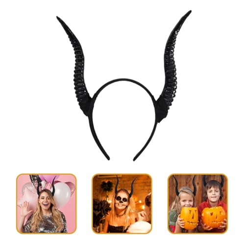 CIYODO Halloween Hörner Haarreif Schwarze Cosplay Kopfband für Damen Herren Party Dekoration Karneval Kostüm Zubehör für Halloween Fasching und Maskerade von CIYODO