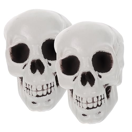 CIYODO Halloween-Requisiten 2 Stück Kunststoff-totenköpfe -Ornamente Gruseliges für Leichen Halloween-Dekorationen Party-totenköpfe CIYODO Halloween-Requisiten 2 Stück Kunststoff-totenköpfe -Ornamente Gruseliges für Leichen Halloween-Dekorationen Party-totenköpfe von CIYODO