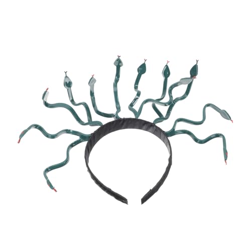 CIYODO Halloween Schlangen Kopfschmuck aus Medusa Stirnband für Damen und Mädchen Grün Komfortabel Langlebig für Kostüm und Karnevalspartys von CIYODO