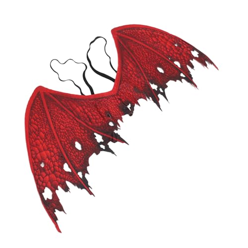 CIYODO Halloween Teufelsflügel Cosplay Flügel Requisite aus Leichtem Großem Roter Vliesstoff für Erwachsene Bequemes Party Kostüm Accessoire mit Sicherem Tragegurt für Fasching und von CIYODO
