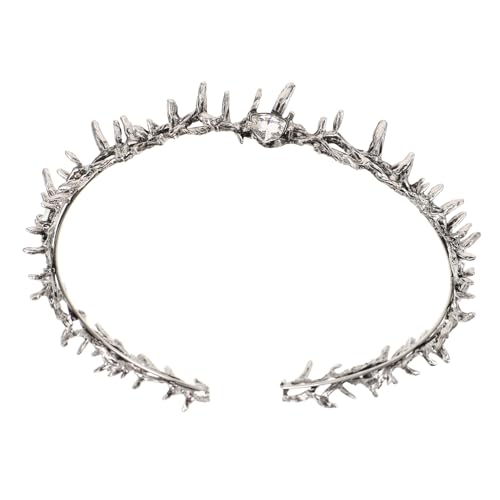 CIYODO Handgefertigte Dornenkrone Haarschmuck Gothic Headpiece für Damen Halloween Party Cosplay Accessoire Queen Kostüm Haarreif in Antik-silberner Optik für Halloween und Gothic Events von CIYODO