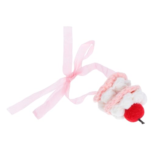 CIYODO Handgefertigter Häkel-Strawberry-Hut für Plüschtiere Miniatur Gestrickte Kuchenmütze Party-Accessoire für Stofftiere und Puppen von CIYODO