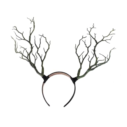 CIYODO Hexenhörner Haarreif Halloween Party Kopfschmuck Gruseliges Diadem Cosplay Zubehör für Damen und Kostümfans von CIYODO