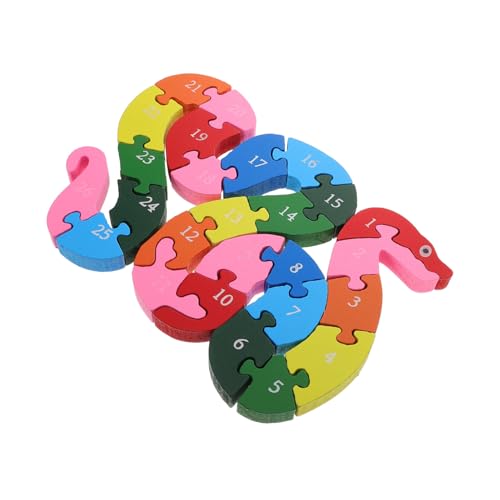 CIYODO Hölzernes Puzzle Puzzle Für Kinder Schlangentiere Geformte Puzzleteile Familienspiel Vorschulpädagogik Lernspielzeug Für Kleinkinder von CIYODO