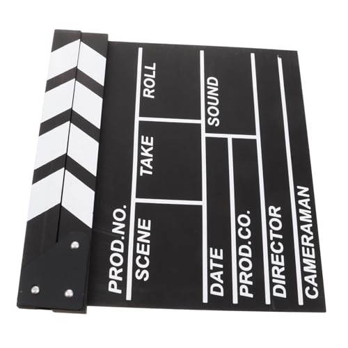 CIYODO Holz Filmklappe Schwarze Regisseur Klappe Filmrequisit für Foto und Filmstudio Szenen Cut Action Klappbrett Holzspielzeug für Filminteresse und Kreativität CIYODO Holz Filmklappe Schwarze Regisseur Klappe Filmrequisit für Foto und Filmstudio Szenen Cut Action Klappbrett Holzspielzeug für Filminteresse und Kreativität von CIYODO