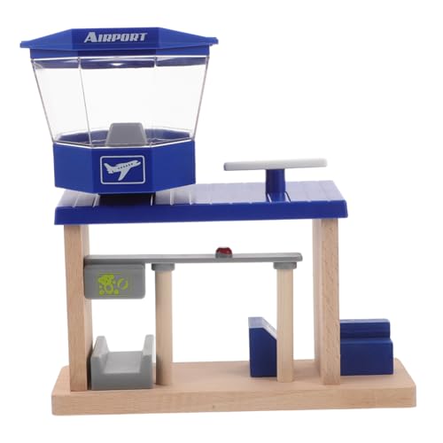CIYODO Holz Flughafen Spielset mit Bahnstation Zubehör Pädagogisches BAU und Rollenspiel für Fördert Fantasie Logisches und Motorik Sicheres Material Geeignet für Zuhause und von CIYODO