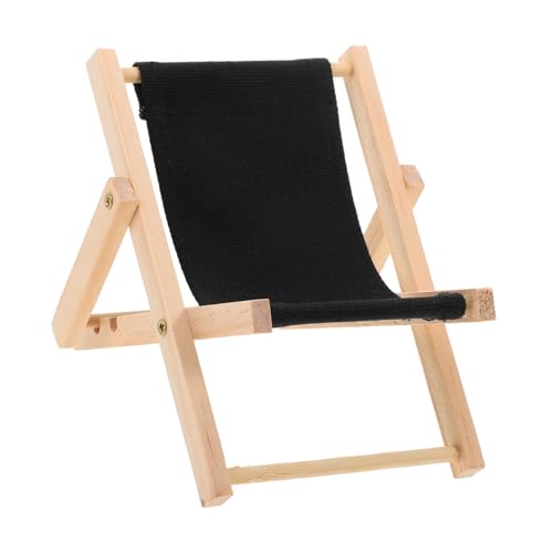 CIYODO Holz Liegestuhl für Puppenhäuser Faltbarer Strandstuhl im Beach Style für Miniaturmöbel Dekoration Stabil und Langlebig Perfektes Accessoire für DIY Projekte von CIYODO