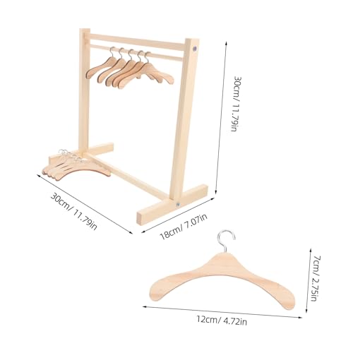 CIYODO Holz Puppenbekleidungsständer Stabiles Kleiderregal mit Kleinen Kleiderbügeln für Puppenhaus Tragbares Outfit Organizer für Puppenkleider und Babybekleidung CIYODO Holz Puppenbekleidungsständer Stabiles Kleiderregal mit Kleinen Kleiderbügeln für Puppenhaus Tragbares Outfit Organizer für Puppenkleider und Babybekleidung von CIYODO