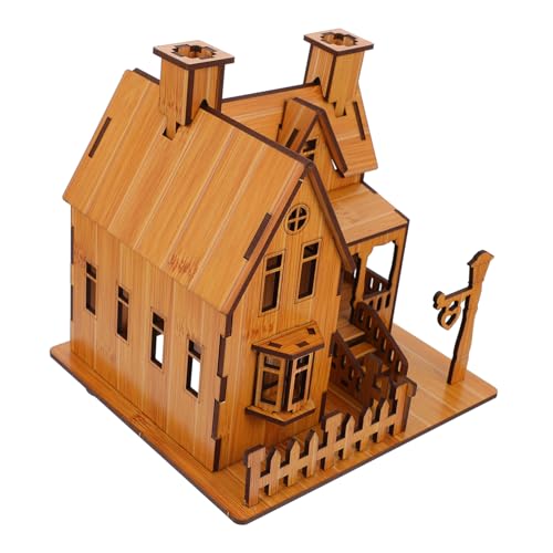 CIYODO Holz Puzzle Haus Modell DIY Bausatz Umweltfreundliches Pädagogisches Bastelset für Familien Zusammenbau von CIYODO