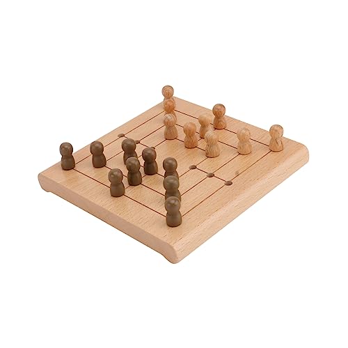CIYODO Holz Schachbrett Brettspiel mit Glatter Oberfläche und Abgerundeten Ecken Fördert Logisches und Hand Augen Koordination für Familien Partys und Reisen von CIYODO