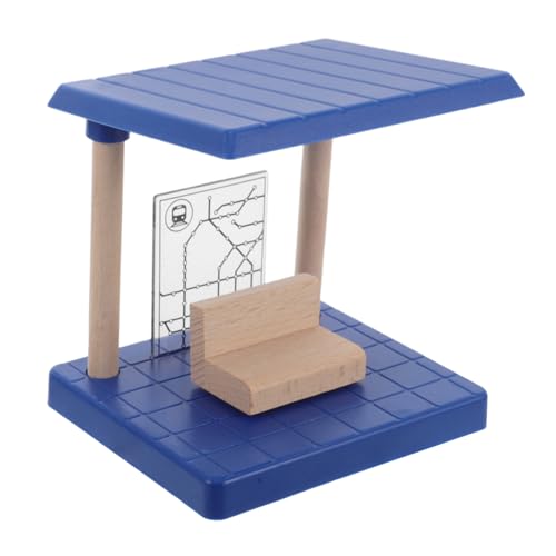 CIYODO Holzbahnbahnhof Holzbahn Für Spielzeugzug Set Hölzer Bahnbahn Bahngebäude Szenen -Layout -Accessoires Für Kinder von CIYODO