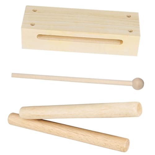 CIYODO Holzblockinstrument Mit Schlägel Solider Schlagrhythmusblock Musikinstrument Satz Für Kinder Holzblockspielzeug Einfach Zu Bedienen von CIYODO