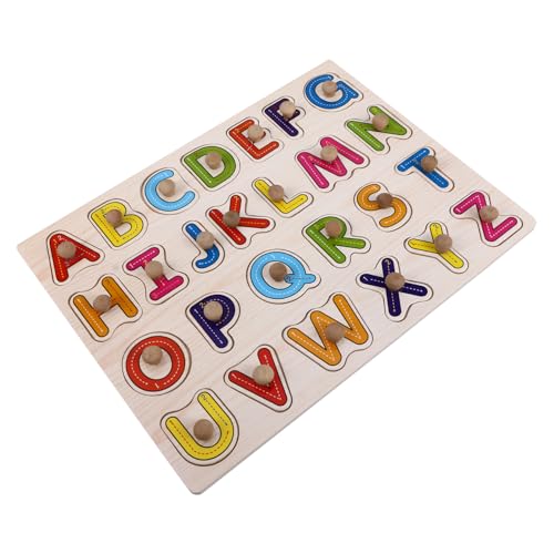 CIYODO Holzpuzzle für Kleinkinder Buntes Montessori Lernspielzeug mit Buchstaben Jigsaw Pädagogisches Motorikspielzeug für Jungen und Mädchen Kreatives Holzpuzzle von CIYODO