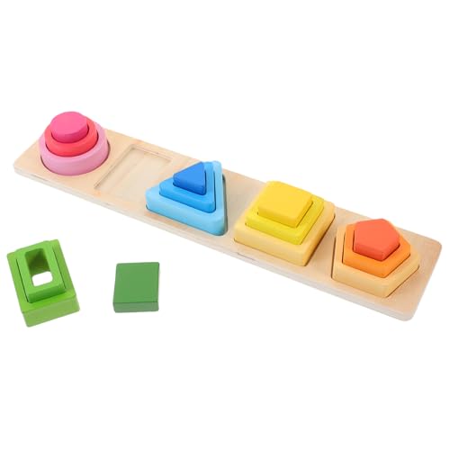 CIYODO Holzspielzeug Geometrische Formen Montessori Sortierspiel Fünf Bunte Farben Pädagogisch Fördert Logisches Hand Auge Koordination Sicheres Naturholz Lernspielzeug von CIYODO