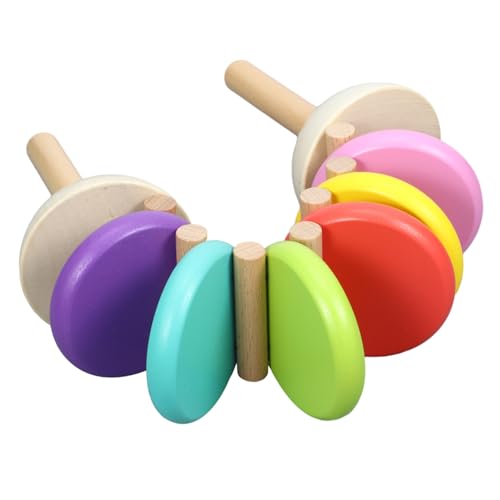 CIYODO Holzspielzeug Handheld Musikinstrument für Junge Mädchen Castanets Musikalischen Entwicklung Interaktives und Pädagogisches Bunten Farben von CIYODO