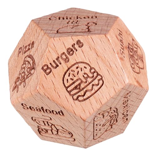 CIYODO Holzwürfel Essen-Spiel Lebensmittelentscheidungsspiel Lebensmittelentscheidungen Dices Games Buchsbaum von CIYODO