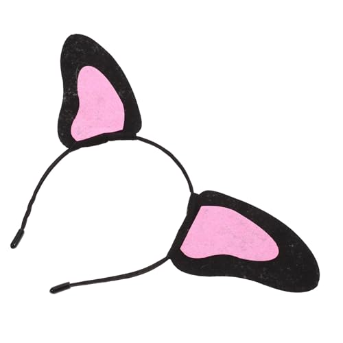 CIYODO Hundeohren Stirnband aus Filz Leichtes Bequemes Haar Accessoire für Cosplay und Party Kreatives Fotorequisit Schwarzes Tierohren Haarband für Mädchen und Kostümzwecke von CIYODO