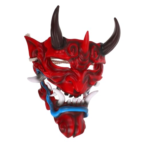 CIYODO Japanische Dämonenmaske mit Hörnern Verstellbar Leicht und Langlebig Gruselige Teufelsmaske für Erwachsene für Halloween-partys Cosplay-events und Horror-kostümierungen CIYODO Japanische Dämonenmaske mit Hörnern Verstellbar Leicht und Langlebig Gruselige Teufelsmaske für Erwachsene für Halloween-partys Cosplay-events und Horror-kostümierungen von CIYODO