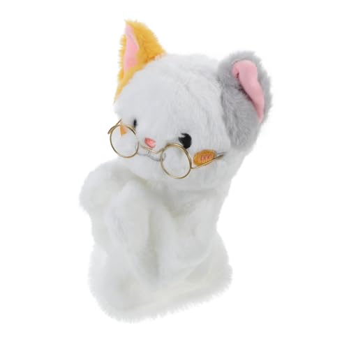 CIYODO Katzenhand -Puppenspielzeug Tierpuppen Handpuppe aus Stoff mit Tiermotiv Handpuppen Kinderspielzeug Handpuppenspielzeug für -Handpuppe Fingerpuppe Flaum Weiß von CIYODO