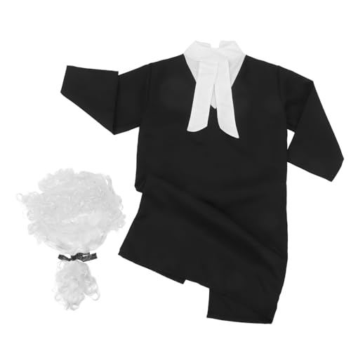 CIYODO Kostüm mit Richterrobe und Perücke Professionelles Gerichtssaal Rollenspiel Outfit mit Langärmligem Mantel Vielseitiges Halloween Kostüm für Jungen und Mädchen für Karneval und CIYODO Kostüm mit Richterrobe und Perücke Professionelles Gerichtssaal Rollenspiel Outfit mit Langärmligem Mantel Vielseitiges Halloween Kostüm für Jungen und Mädchen für Karneval und von CIYODO