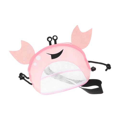CIYODO Krabbenförmige Strandtasche für Mädchen Kleine Mesh Sandspielzeug Tasche Transparente Muschelsammeltasche Vielseitige Aufbewahrungstasche für Strand und Pool Langlebiges Material von CIYODO