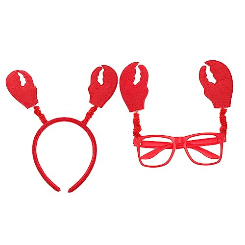 CIYODO Kreatives Crab Elements Haarband für Teiliges mit Krabbenschmuck und Brille für Partys und Feiertage Sicheres und Hochwertiges Material Sorgt für Spaß und Gute Laune von CIYODO