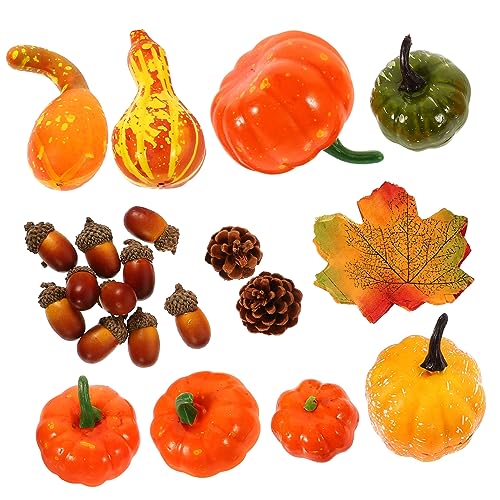 CIYODO Künstliche Kürbis Deko Teilig Herbstdekoration mit Ahornblättern Eicheln und Zapfen Leichte Schaumstoffmodelle für Halloween und Thanksgiving Party Tischdeko CIYODO Künstliche Kürbis Deko Teilig Herbstdekoration mit Ahornblättern Eicheln und Zapfen Leichte Schaumstoffmodelle für Halloween und Thanksgiving Party Tischdeko von CIYODO