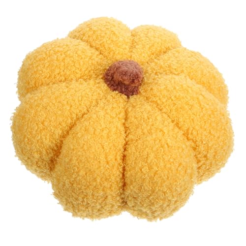 CIYODO Kürbis Kissen Werfen Fallen Ausgestopft Gefülltes Kürbiskissen Kürbisse Bunt Abdeckung Stoff Kürbisförmiges Kissen Kürbis-bodenkissen 3D-kürbis-wurfkissen Yellow Plüsch von CIYODO