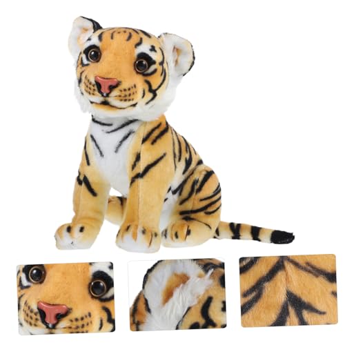 CIYODO Kuscheltier Tiger Plüschtier Gelb Weiches Elastisches mit Premium PP Baumwolle Füllung Dekoratives Stofftier für Zuhause Büro zu Neugeborenen und Feiertagen von CIYODO