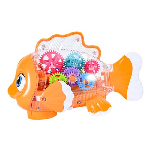 CIYODO Lichtspielzeug Fisch Spielzeugauto mit Beweglichen Zahnrädern Interaktives für Kleinkinder Jahre Transparente Materialien mit Lichtern und Geräuschen für Motorikförderung von CIYODO