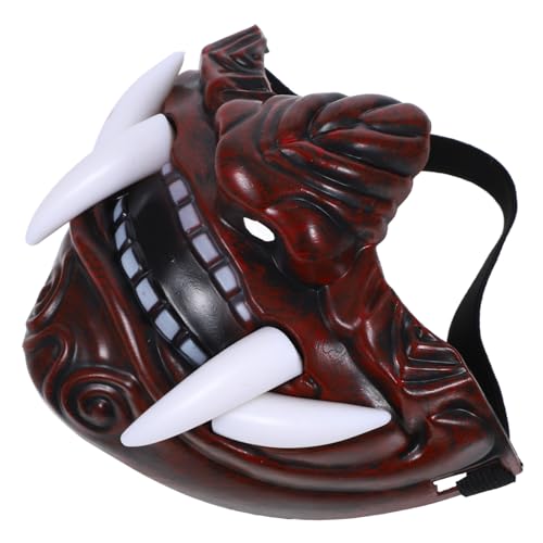 CIYODO Maske Der Weisheit Lustig Halloween-maske Masken-cosplay Maskenkostüm Realistisch Dämon Partyzubehör Cosplay -kostümprop Requisiten Für Japanische Dramen Maskenprop Rot Harz von CIYODO