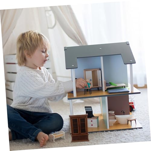 CIYODO Maßstab Holzschrank Möbelstück für Puppenhaus Wohnzimmer Küchen Zubehör Kastanie Vintage Regal für Kreative DIY Dekoration von CIYODO