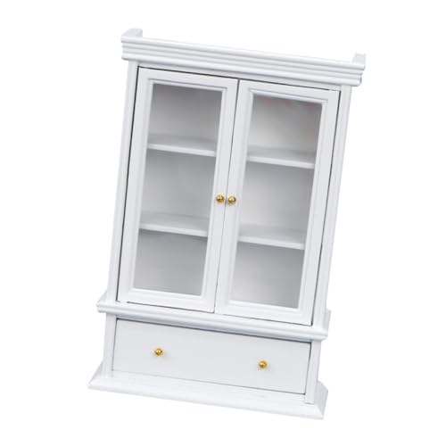 CIYODO Maßstab Mini Möbel Dekoration Realistischer Mini Doppel Tür Schrank mit Stilvolles Puppenhaus Möbelstück für Miniatur Wohnzimmer und Szenen von CIYODO
