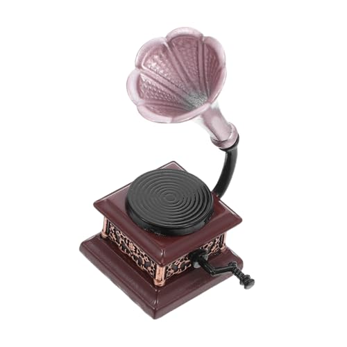 CIYODO Maßstab Retro Vintage Phonograph Modell Leichtes Miniatur Plattenspieler Ornament für Puppenhaus Dekoration Sammler von CIYODO