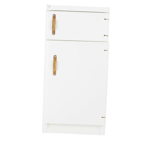 CIYODO Maßstab Weißer Kühlschrank Puppenhaus Zubehör Langlebiges Leichtes Holzmodell für Geeignet für Puppenhaus Küche und Mini Wohnzimmereinrichtung von CIYODO