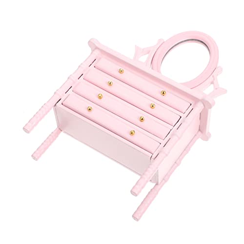 CIYODO Maßstab mit Spiegel und Rosa Puppenhaus Möbel Zubehör Dekoratives DIY Miniaturmöbel für Puppenhaus und Mini Szenen von CIYODO