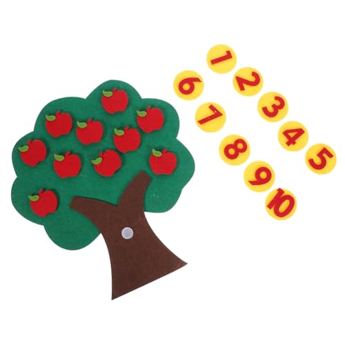 CIYODO Mathematik Lernspielzeug Obstbaum aus Filz Digitales Kognitives Matching Spiel für Kleinkinder Praktisches Zählspiel Pädagogisch Robust und Tragbar von CIYODO