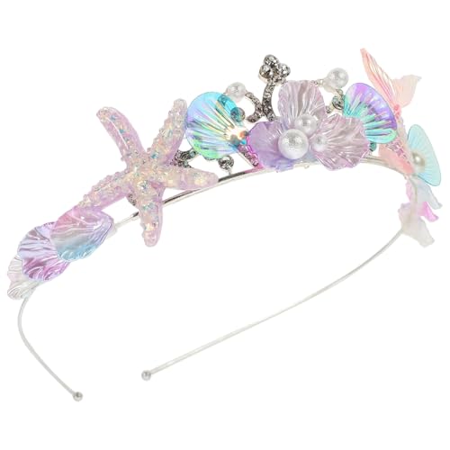 CIYODO Meerjungfrau Kopfschmuck mit Muscheln und Strass Party haarschmuck für Mädchen Bequemes Cosplay Haarband für Festival Eleganter Haarschmuck für Kostüm und Familienfeiern von CIYODO