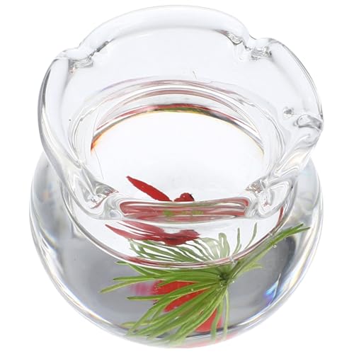 CIYODO Mikro Landschafts Aquarium Aus Glas Miniatur Fischglas Kleines Aquarium Aquarium Aquarium Goldfischbecken Künstliche Aquarien Aquarium Fisch LED Harz von CIYODO