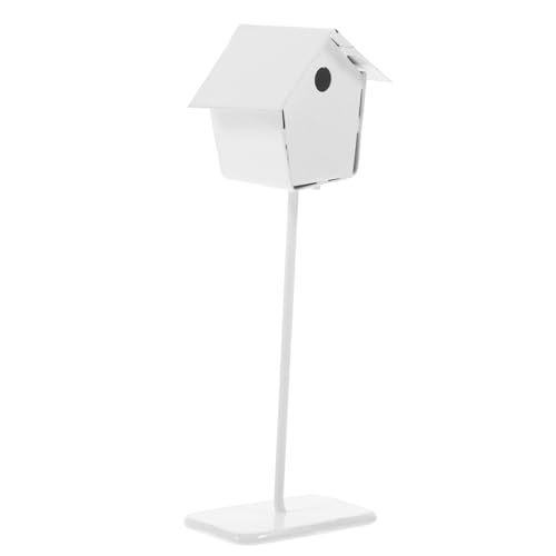 CIYODO Mikrolandschaft Vogelnest Vogelkäfige Kleiner Vogelkäfig Puppenhaus Requisite Puppenhaus Miniatur Vogelkäfig Zubehör Vogelkäfig Requisite Eisen Vogelkäfig Vogelkäfig Deko Weiß von CIYODO