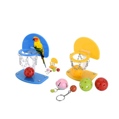 CIYODO Mini Basketball Set für Papageien Basketballspielzeug für Interaktive Unterhaltung und Intellektuelle Entwicklung für Wellensittiche und Nymphensittiche Blau von CIYODO